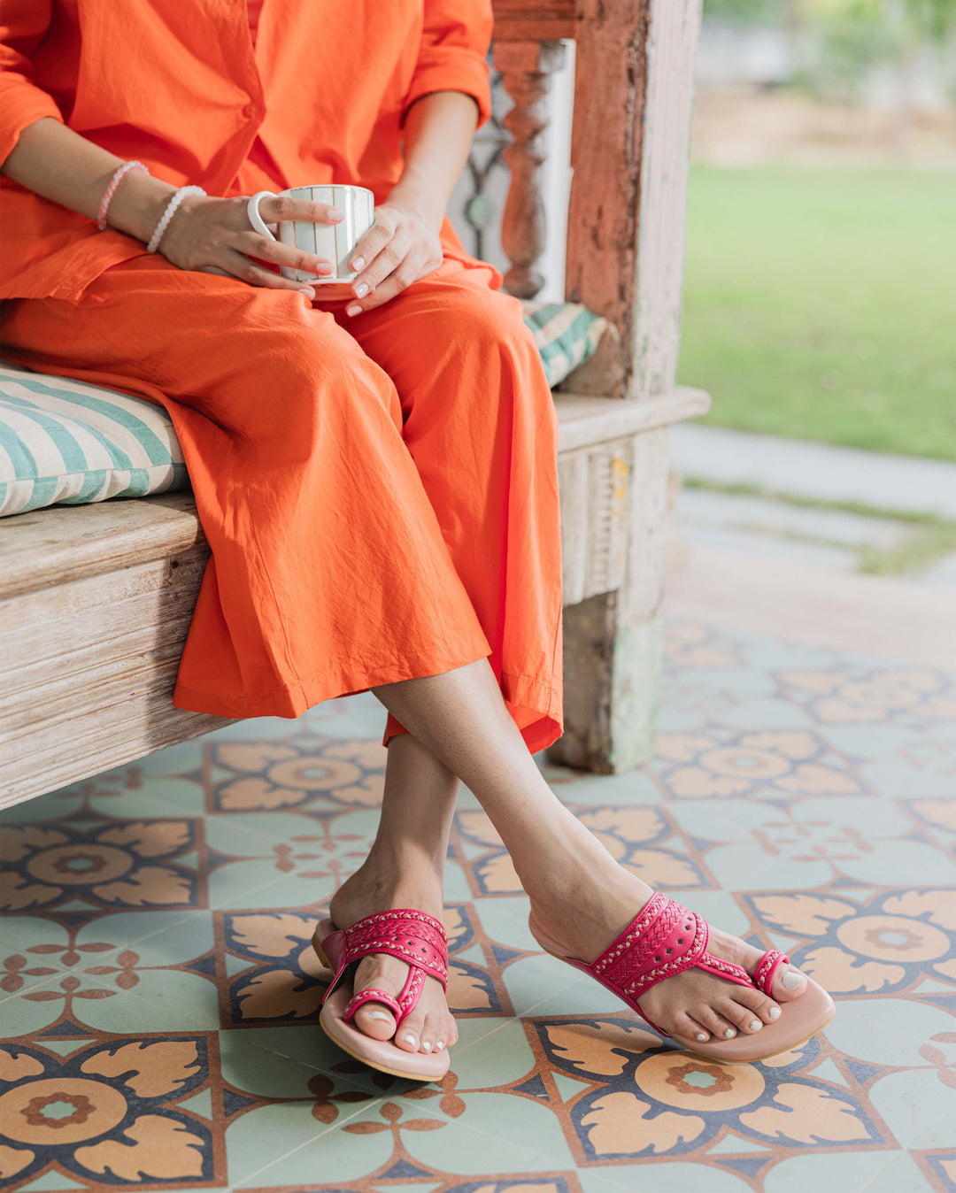 Sienna Pink Kolha Flats