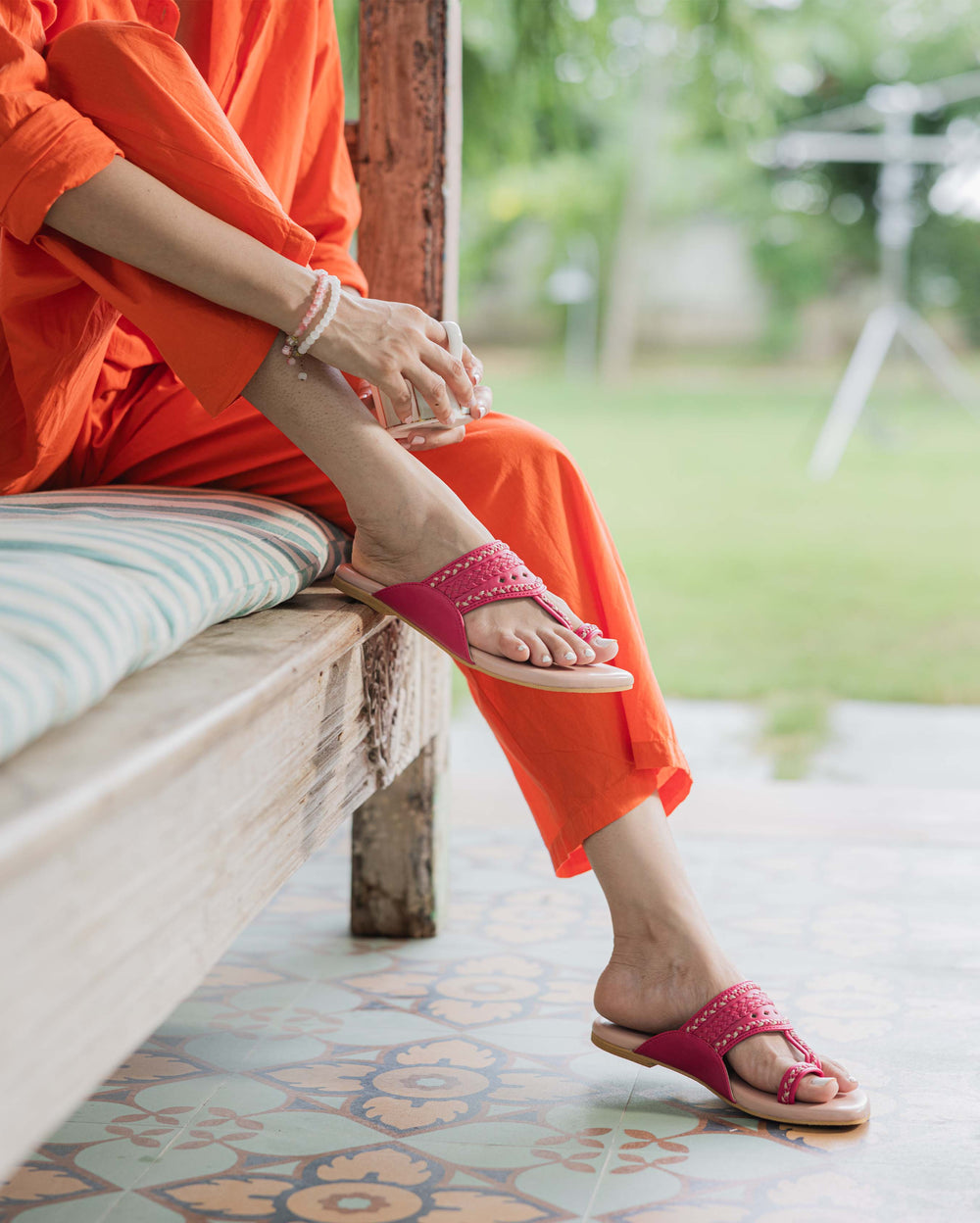 Sienna Pink Kolha Flats