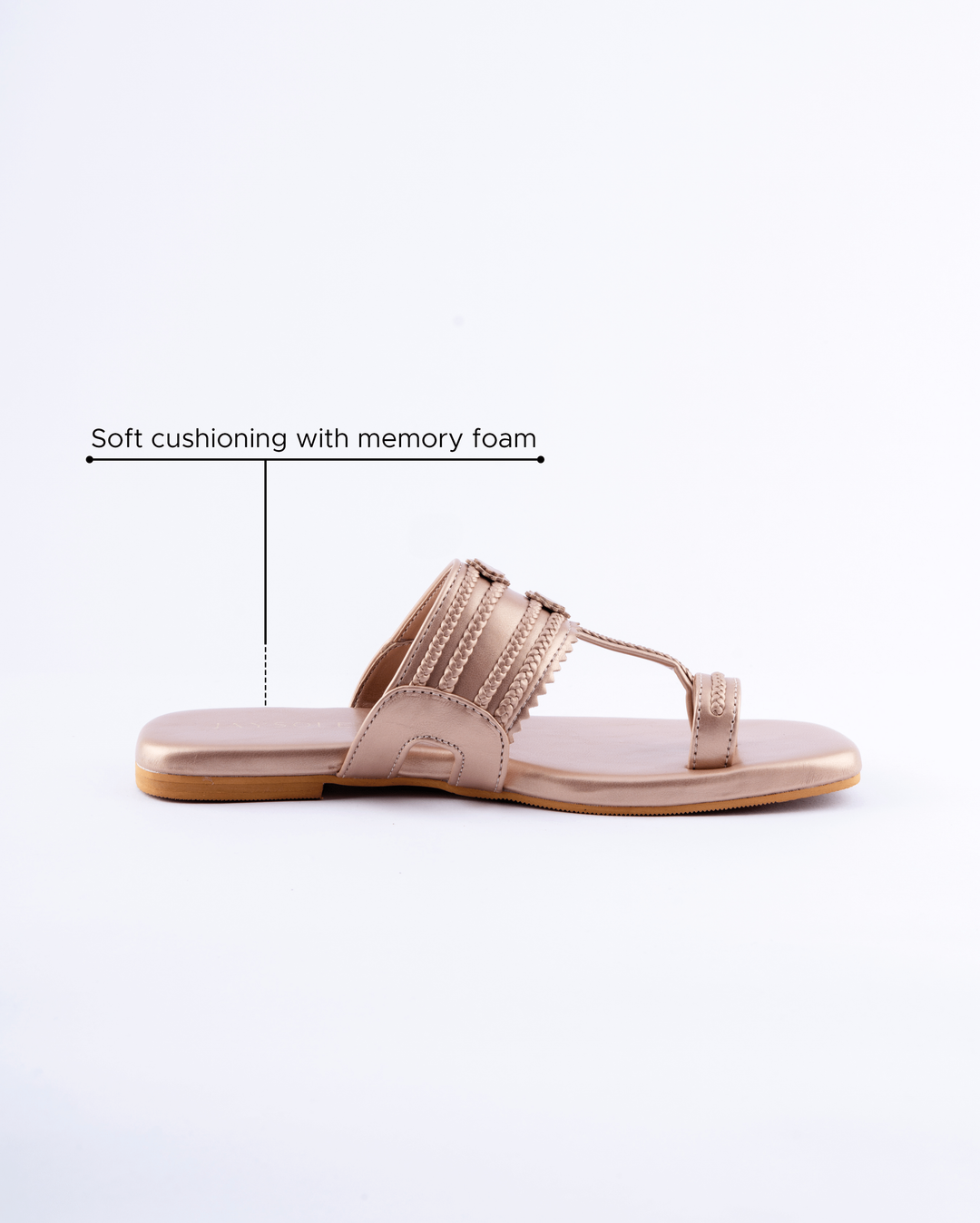 Rose Gold Solid Kolha Flats