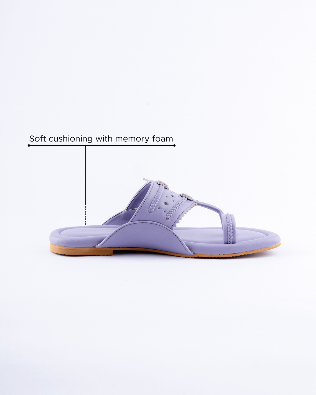 Chatelle Lavender Solid Kolha Flats