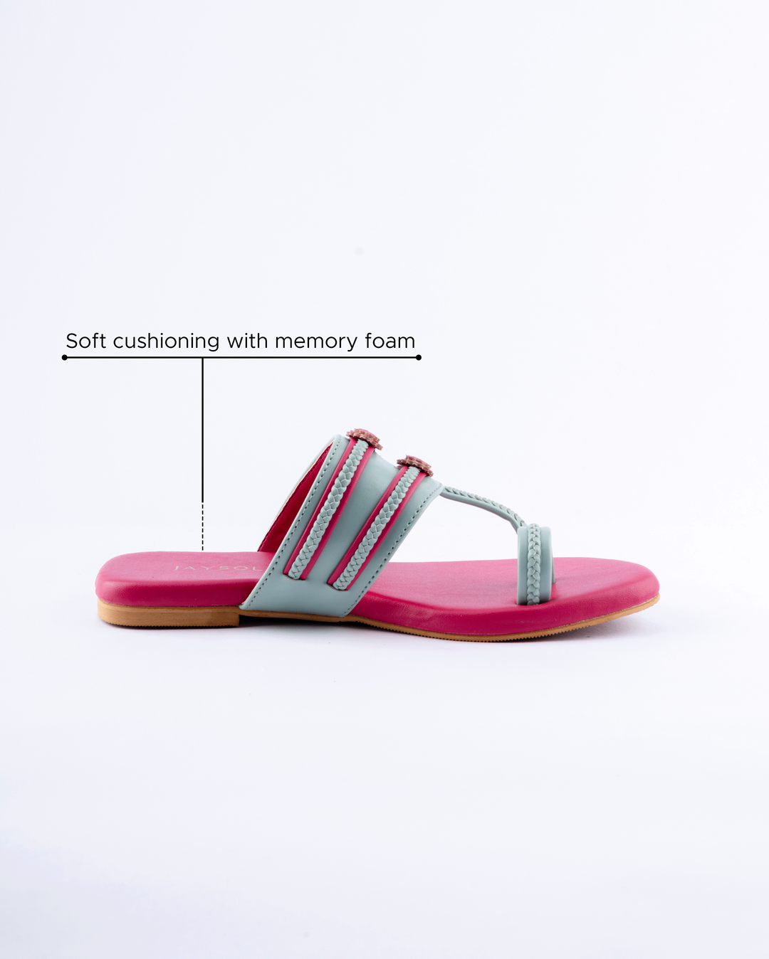 Mountbatten pink Kolha Flats