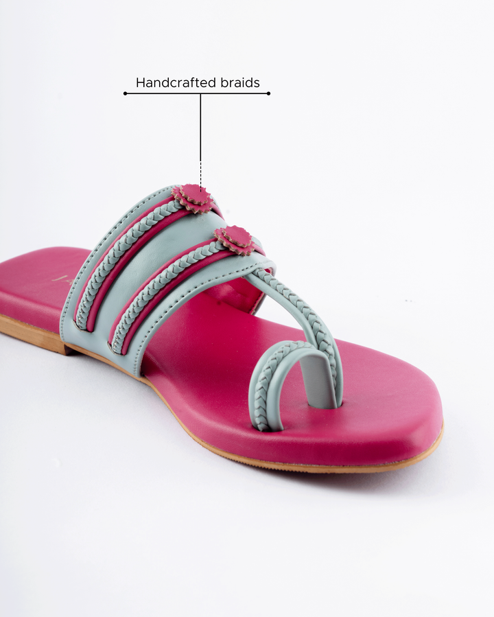 Mountbatten pink Kolha Flats