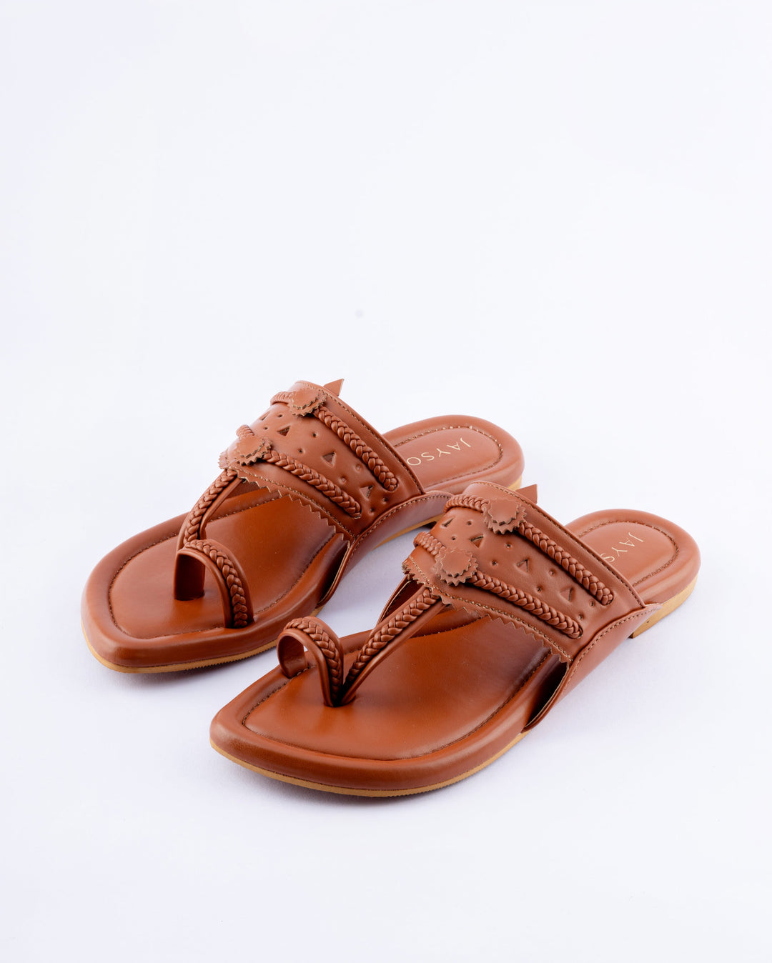 Windsor Tan Solid Kolha Flats