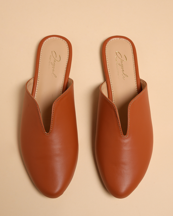 Coconut Shell Leather Mules