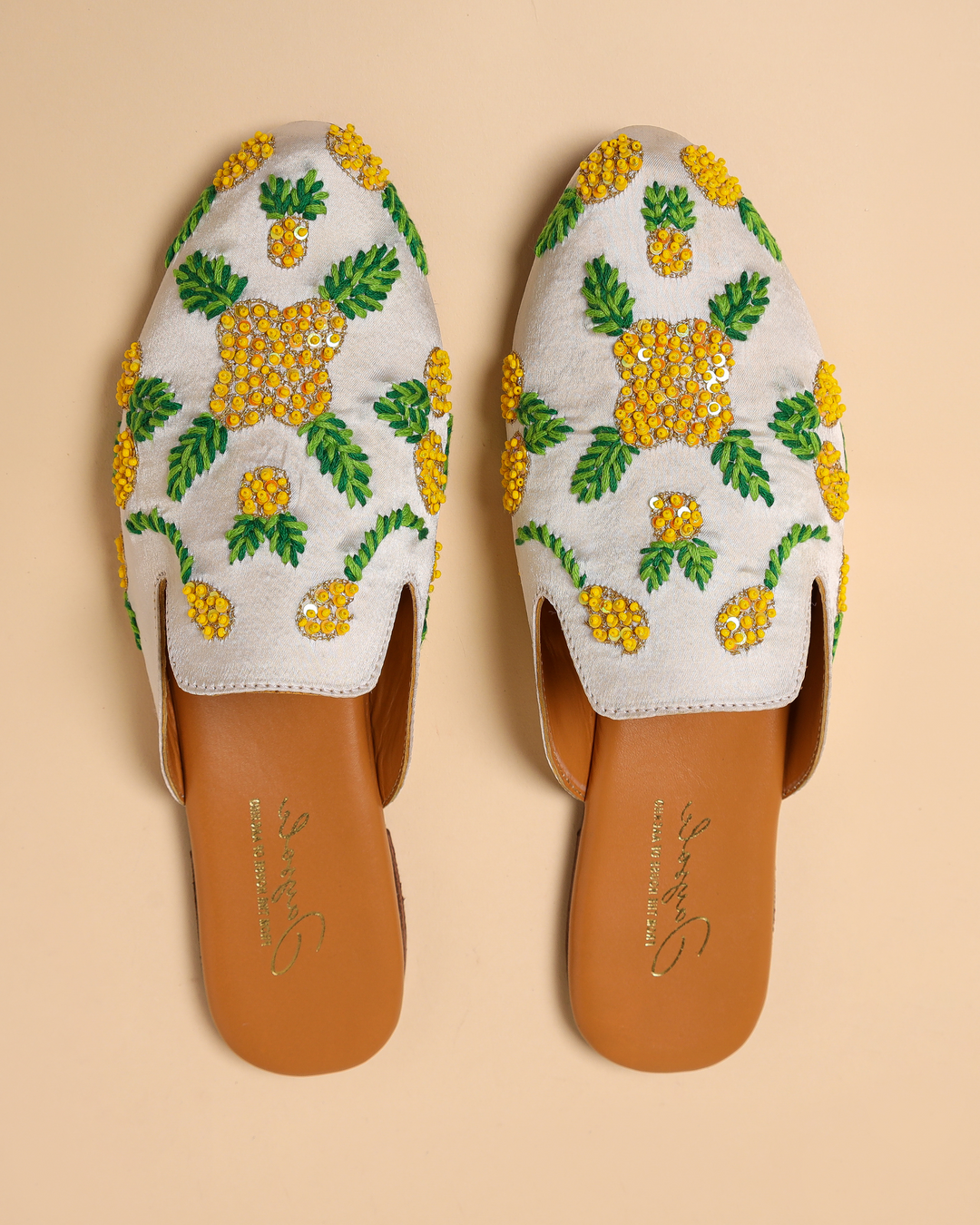 Pineapple Slice Handcrafted Mules