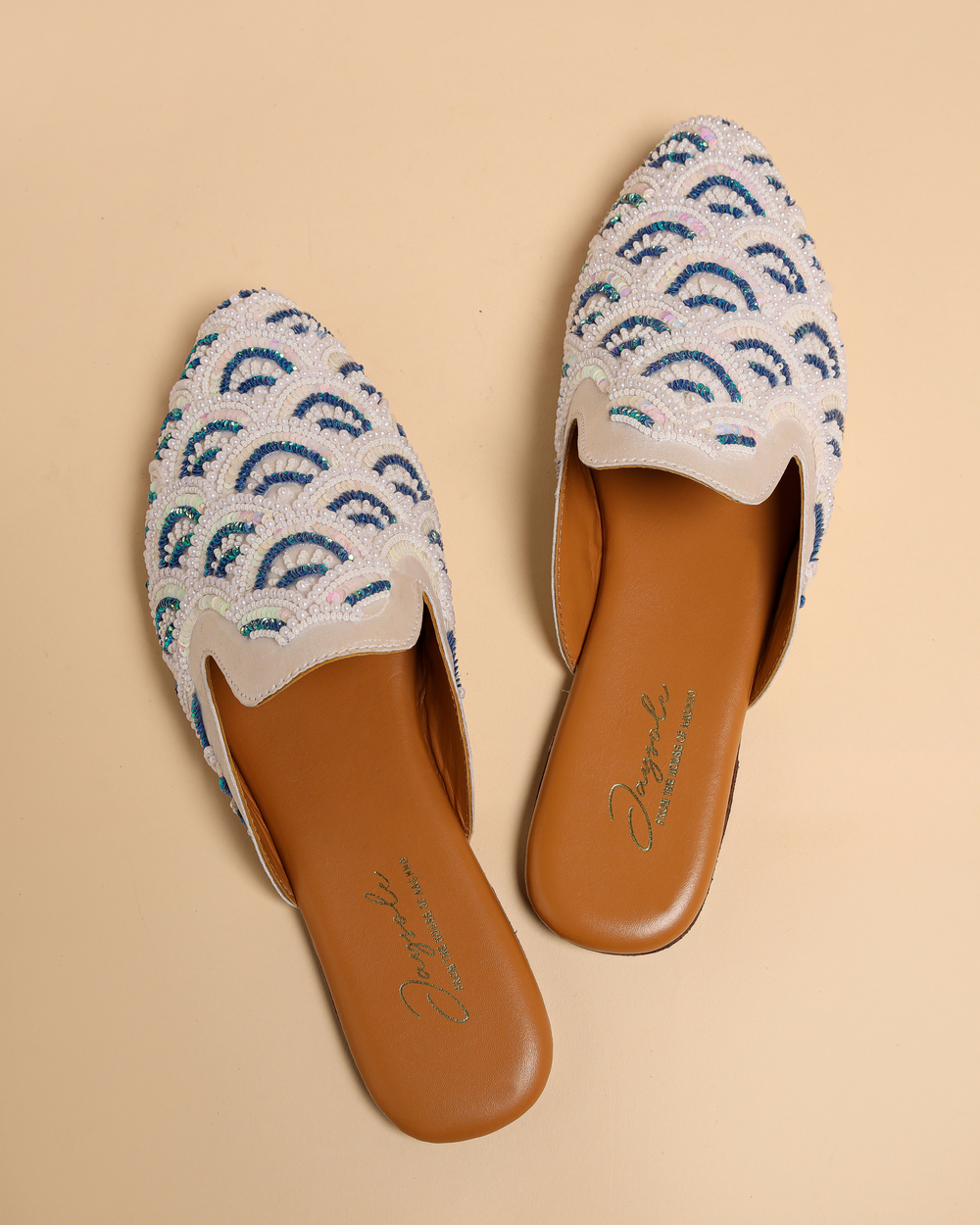 Blissful Blue Handcrafted Mules