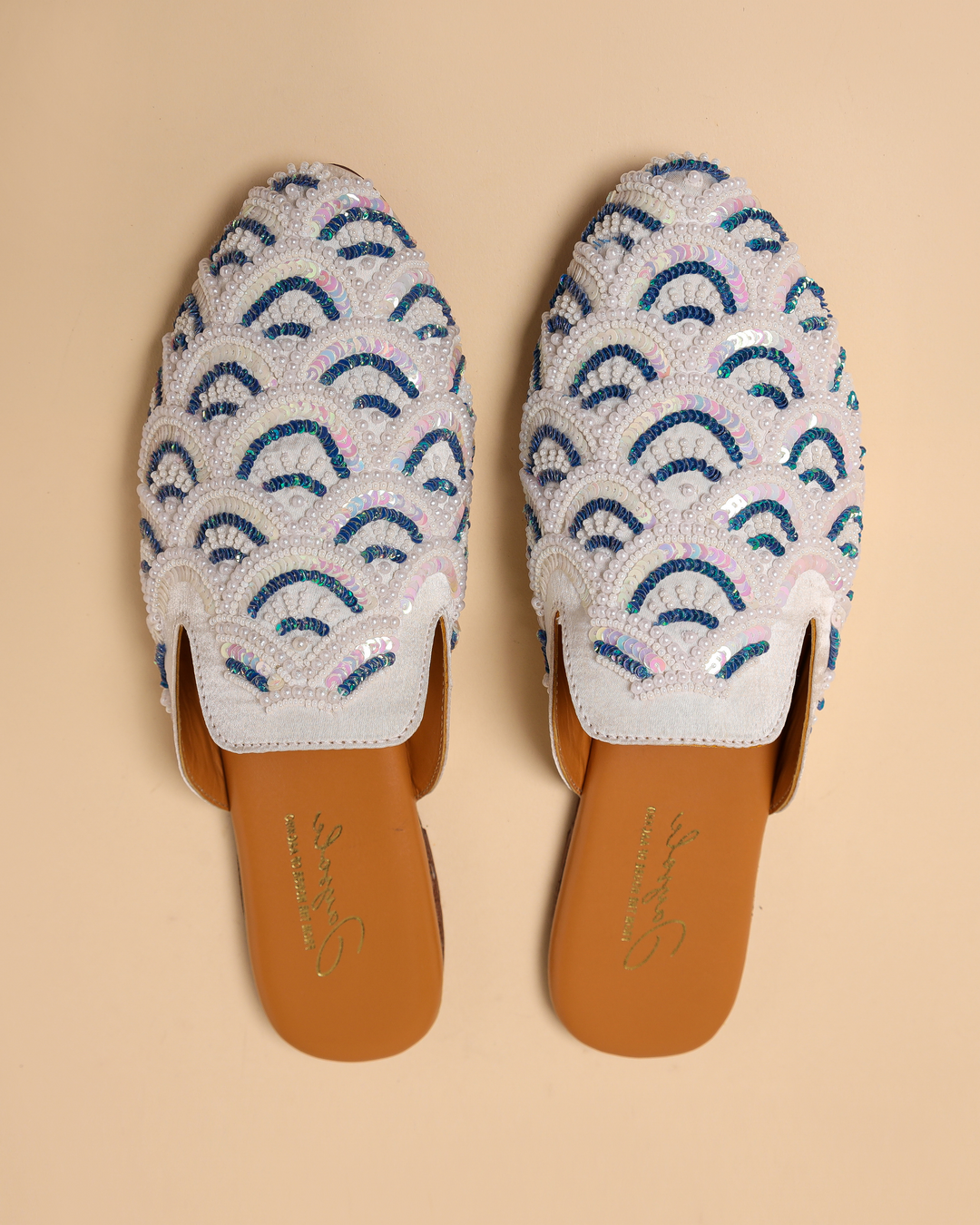 Blissful Blue Handcrafted Mules