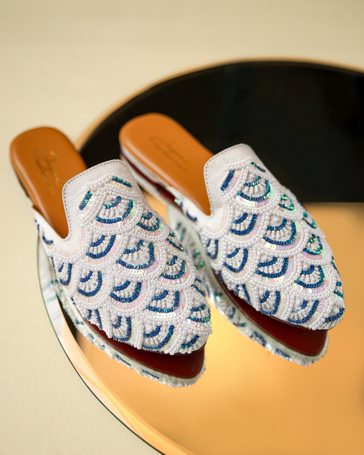 Blissful Blue Handcrafted Mules