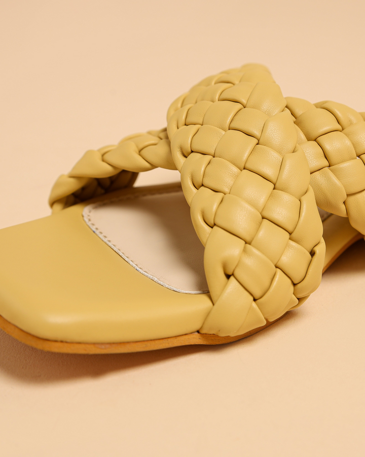 Blazing Yellow Braided Flats