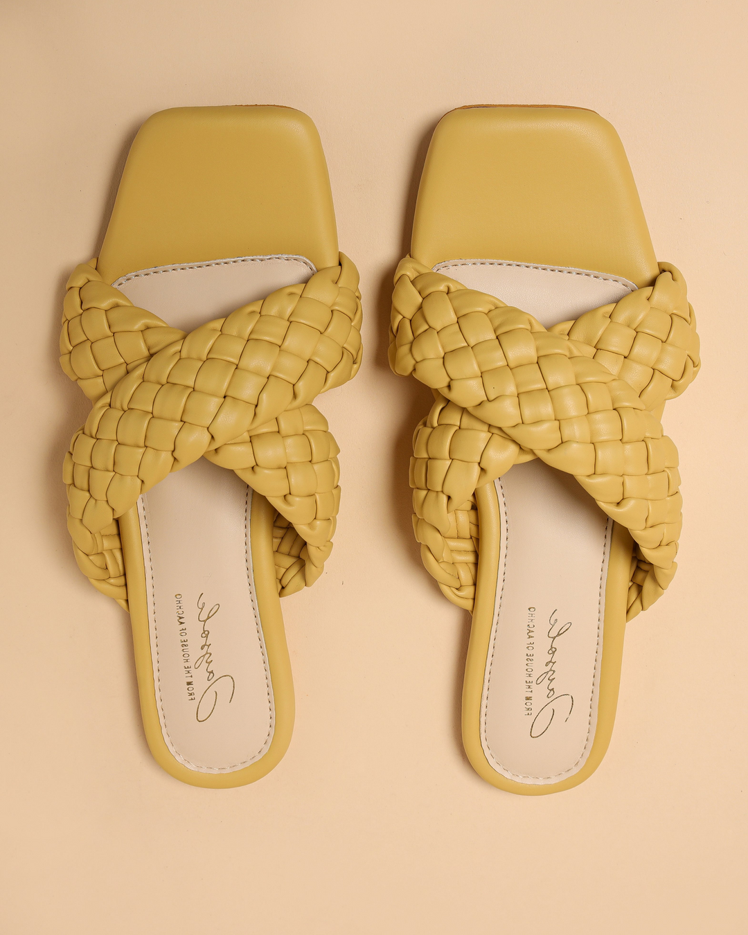 Blazing Yellow Braided Flats