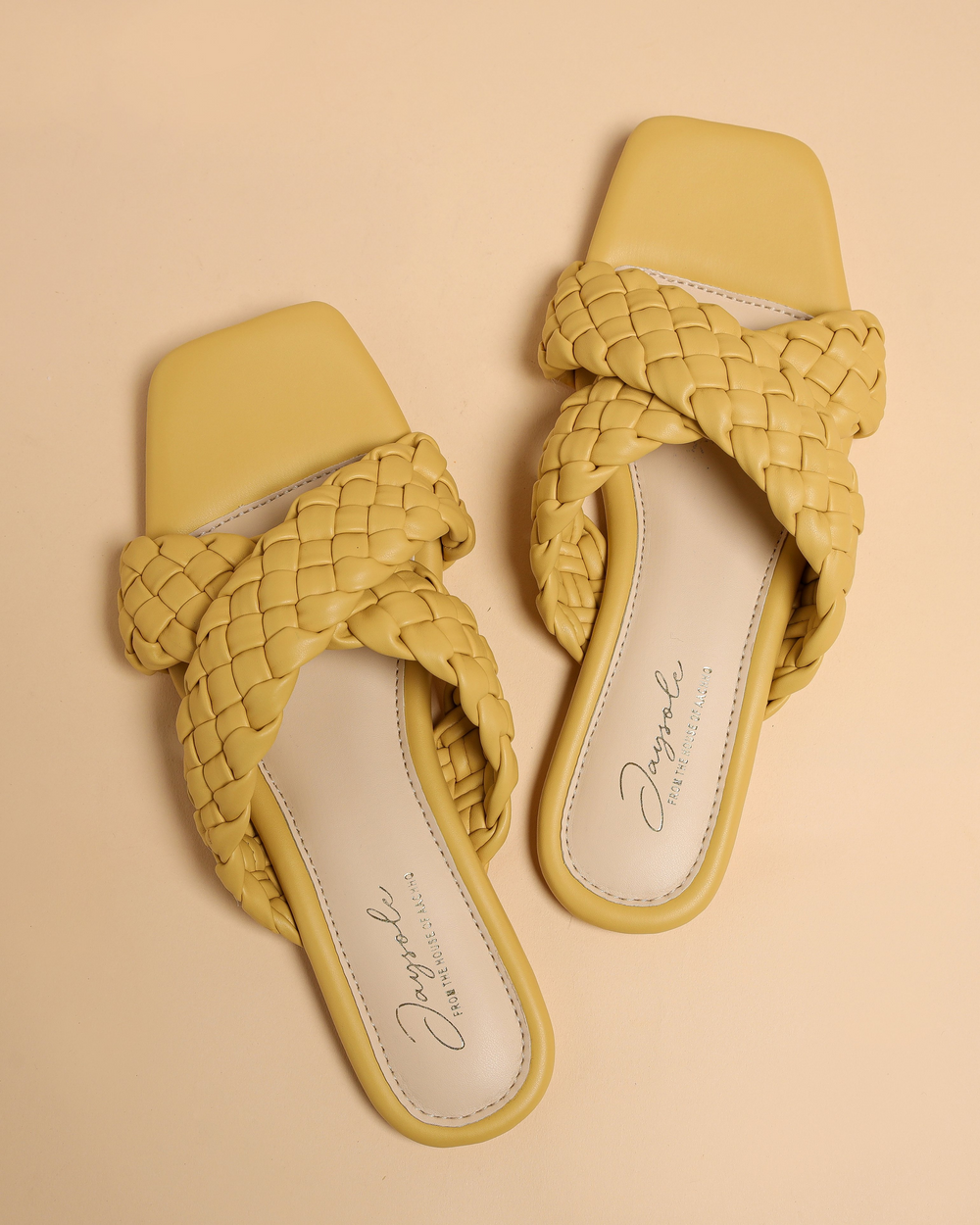 Blazing Yellow Braided Flats