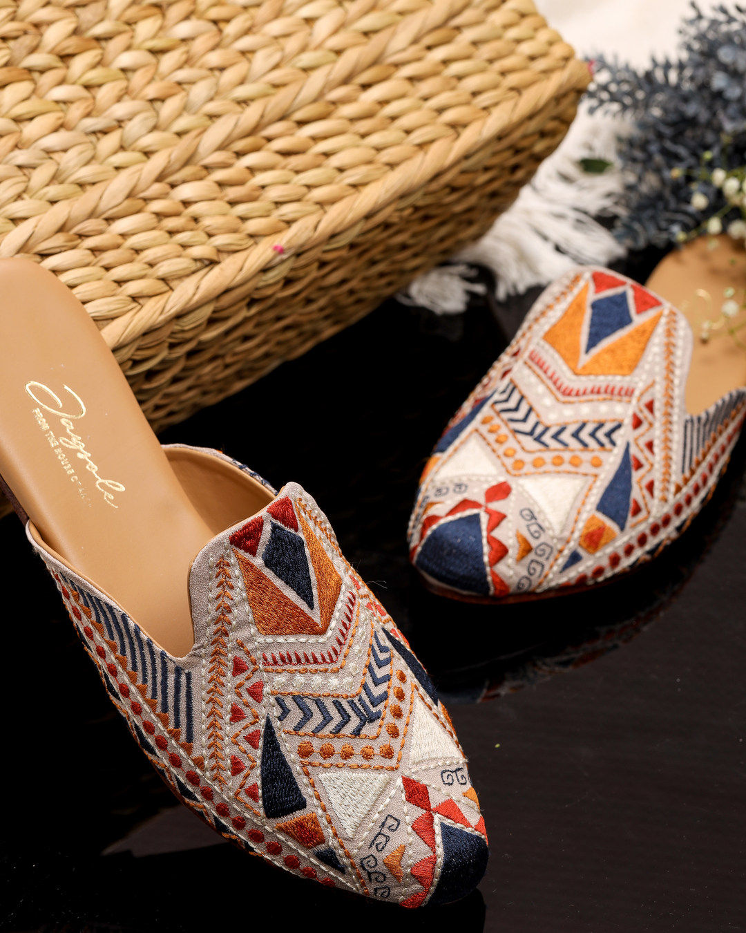 Square Hue Handcrafted Mules