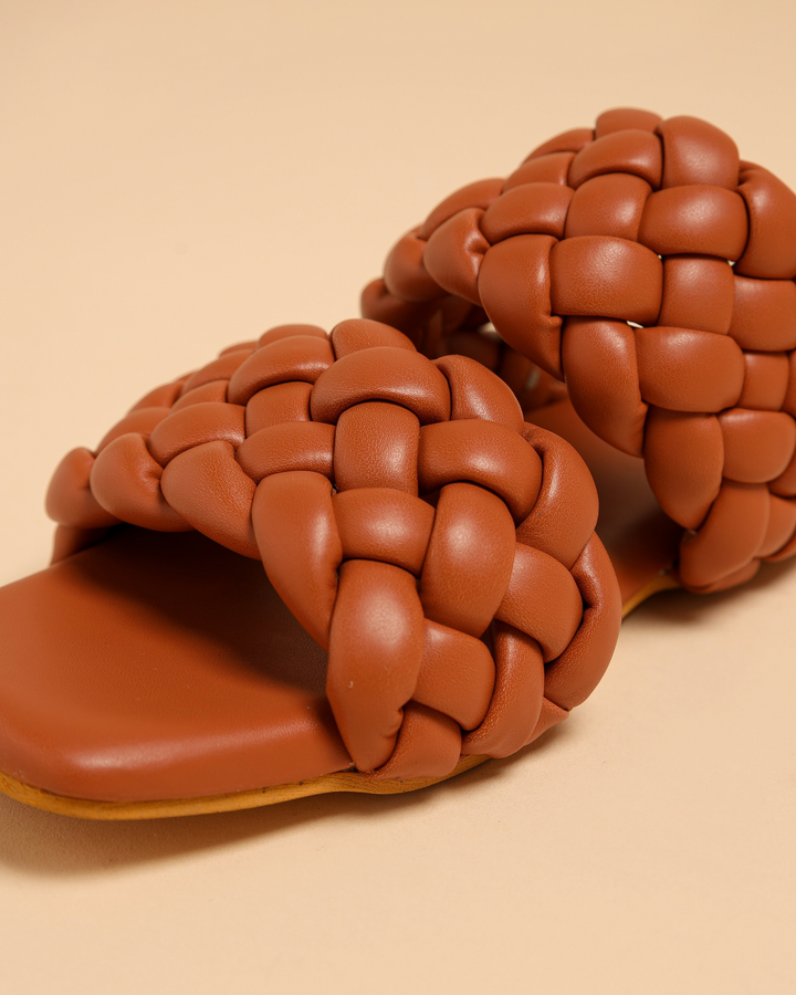 Chocolate Island Braided Flats