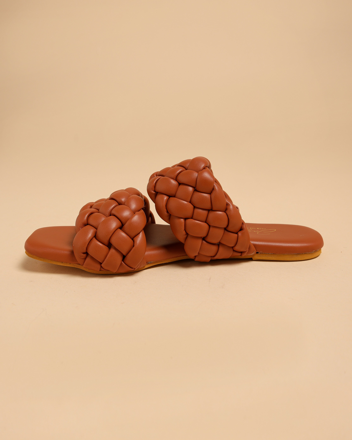 Chocolate Island Braided Flats