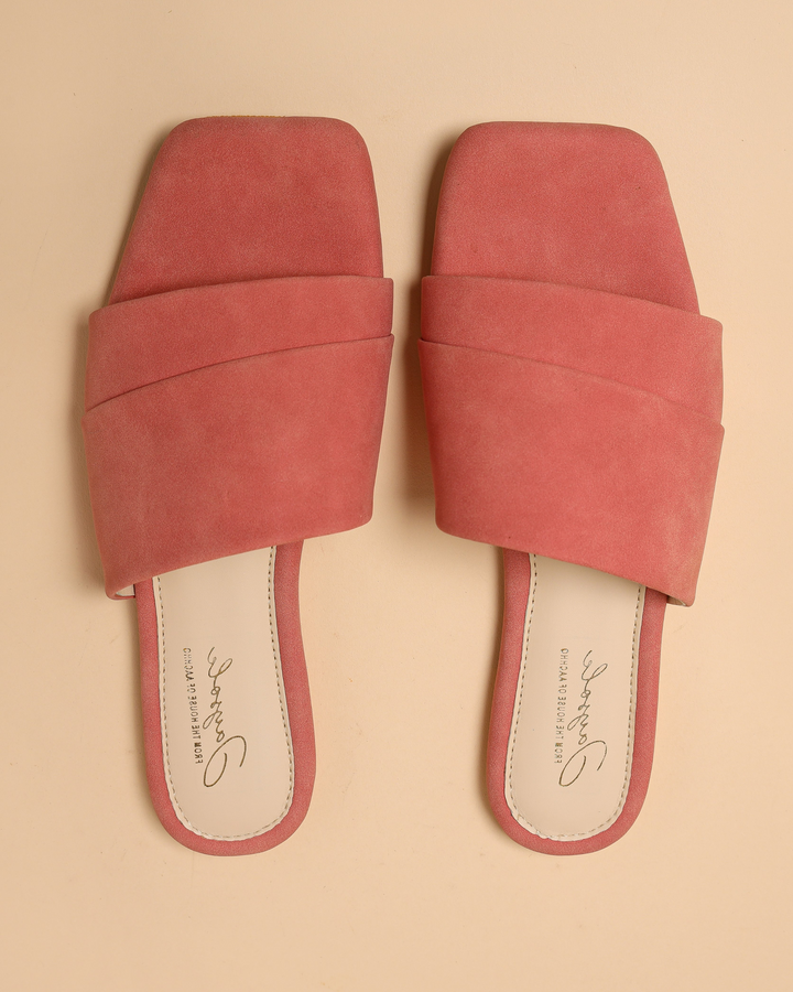 Claret Red Suede Slides