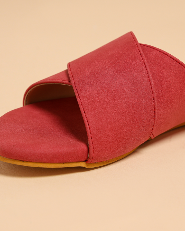 Sunkissed Coral Suede Flats