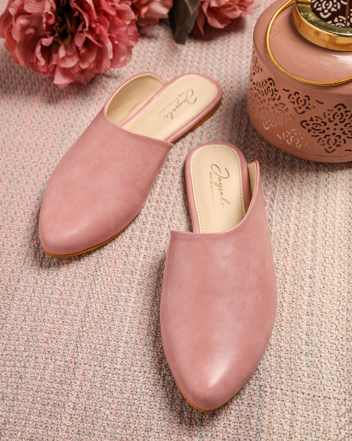 Cradle Pink Leather Mules