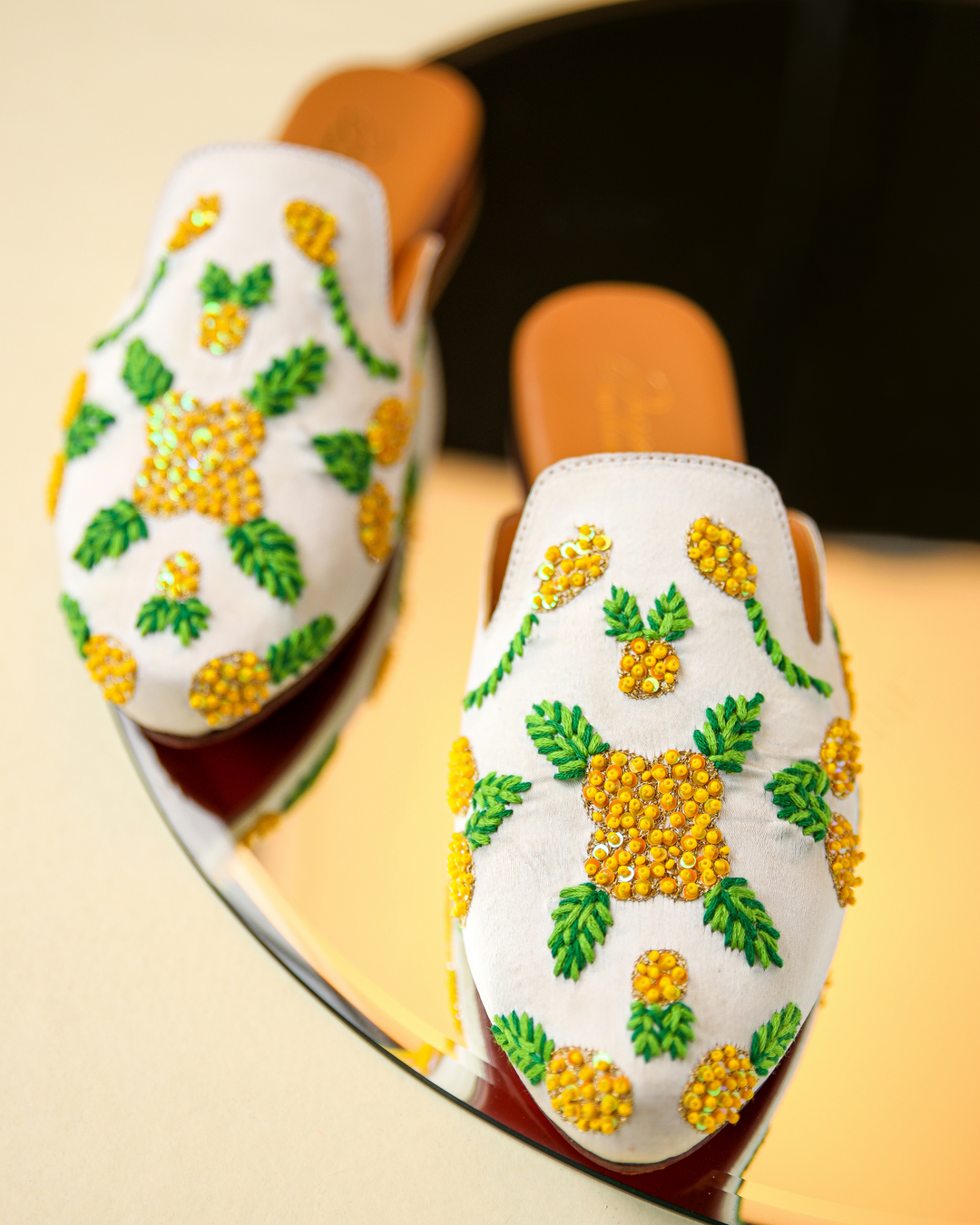 Pineapple Slice Handcrafted Mules