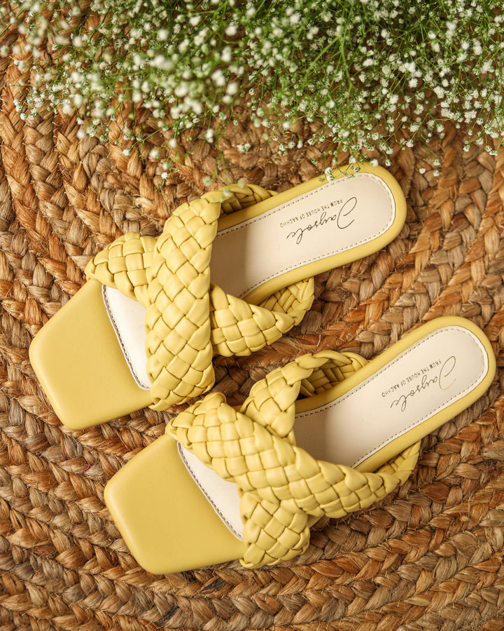 Blazing Yellow Braided Flats